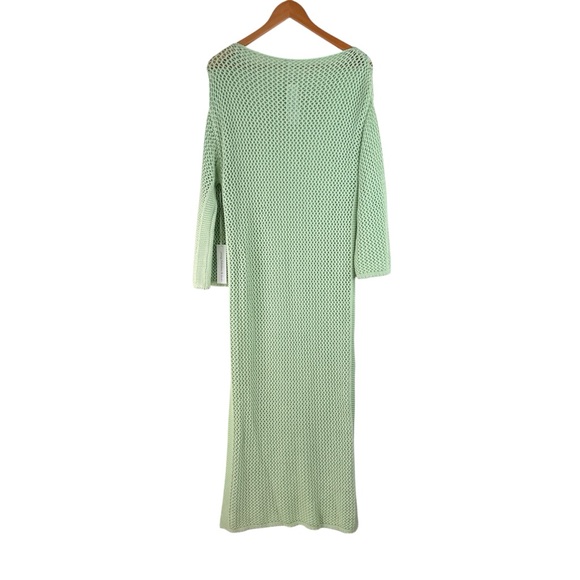 New Young Fabulous & Broke Santorini Green Crochet Maxi Dress Beach Cover Up XS - Picture 3 of 9